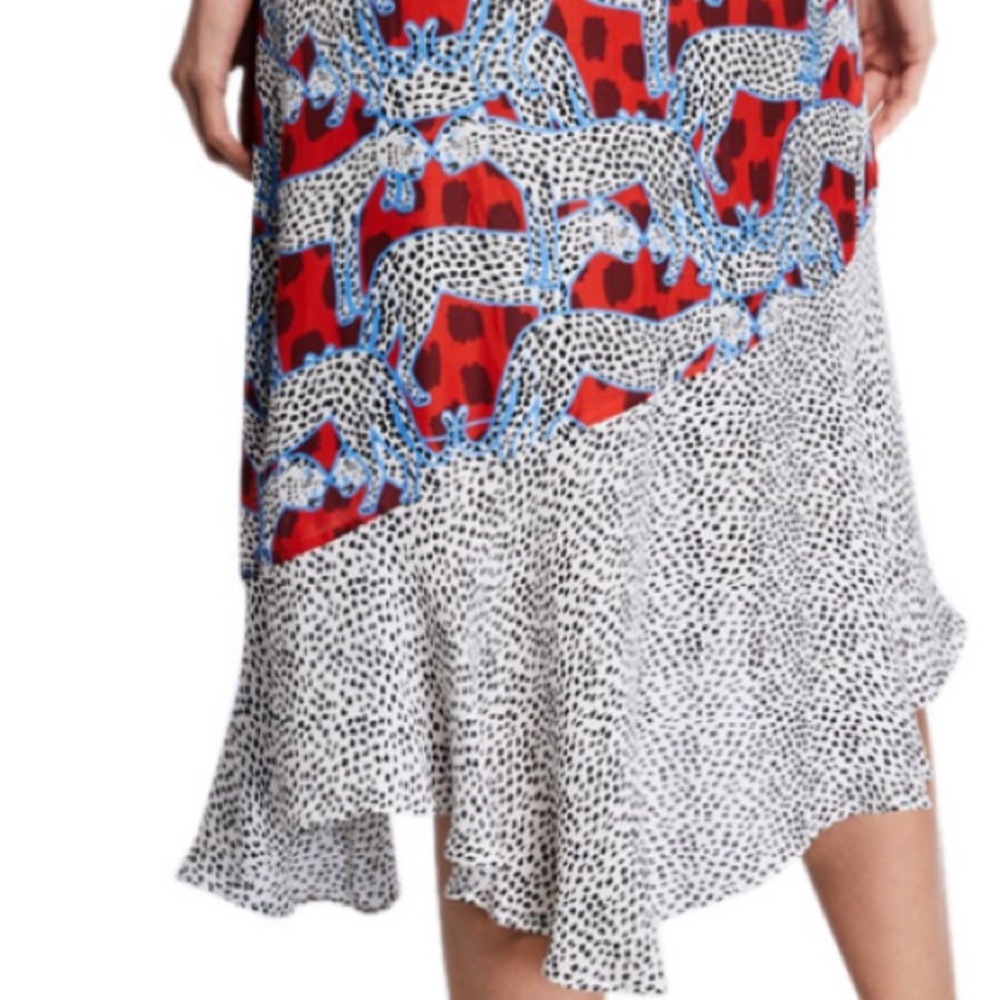 Parker Reina Mixed Print Wrap-Front Midi Dress - image 2